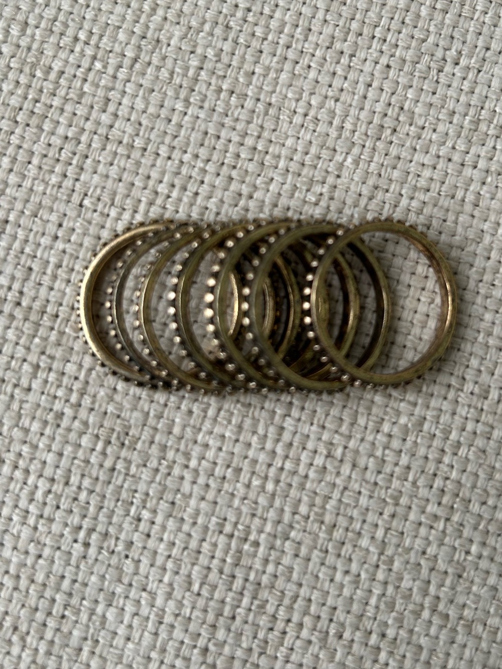 Lucky Brand set of 7 Beaded Band Rings - Picture 2 of 3